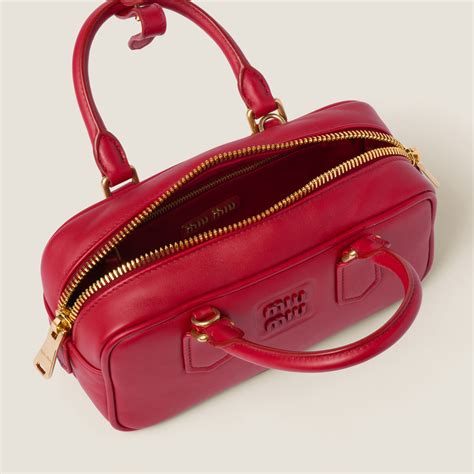 Red Arcadie Leather Bag 